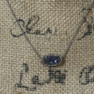 Kendra Scott Iridescent Druzy Bar Necklace in Purple and Blue Tones